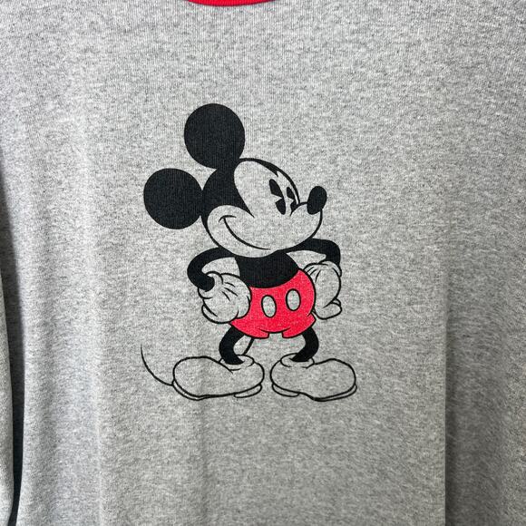 [Vintage] Y2K Disney Mickey Mouse Ringer Tee Short Sleeve Crop Crew Neck Sz XL - Picture 5 of 10
